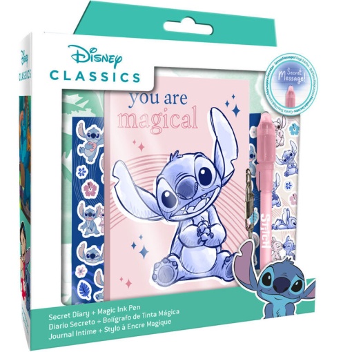 Diário + esferográfica mágica Disney Stitch