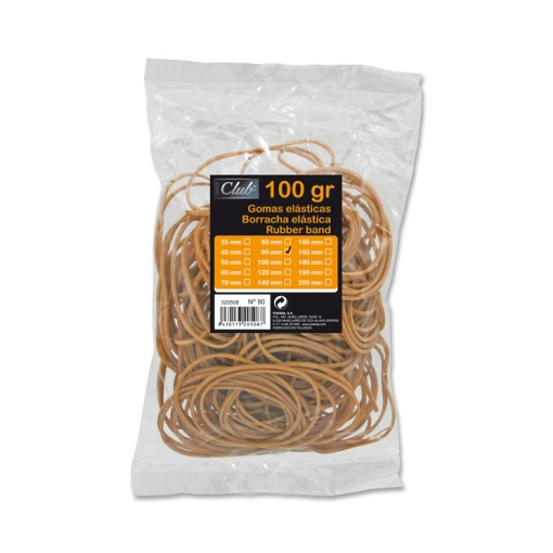 Elásticos N.18 100g 90x1,5mm INGRAF OFFICE
