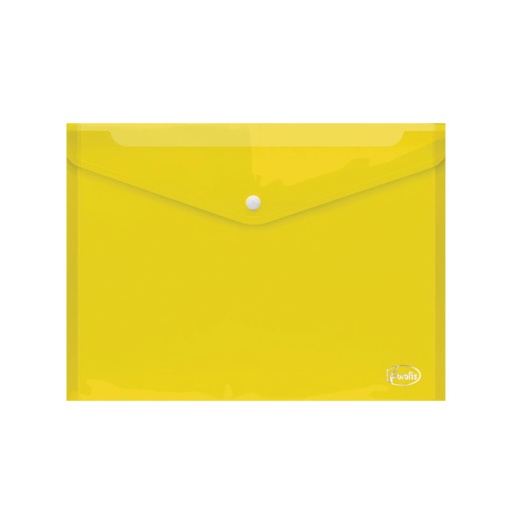 Bolsa para Documentos Fecho Botão A4 Tipo Envelope Transparente/Amarelo FOROFIS