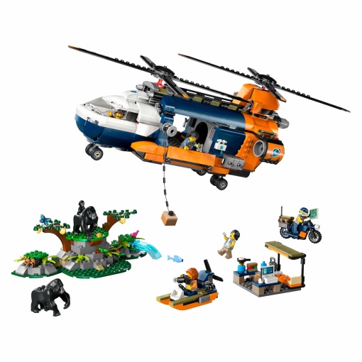 LEGO City Helicóptero Explorador da Selva no Acampamento 60437