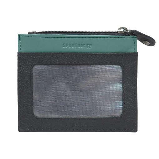 Porta-moedas/cartões em pele Sporting preto Scp3190-01