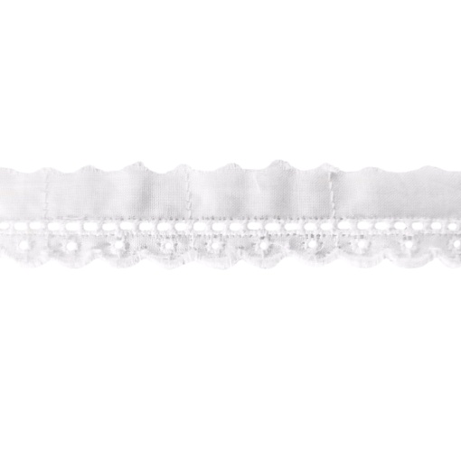 Fita de Tecido Bordado nº 4 20mm Branco (metro)