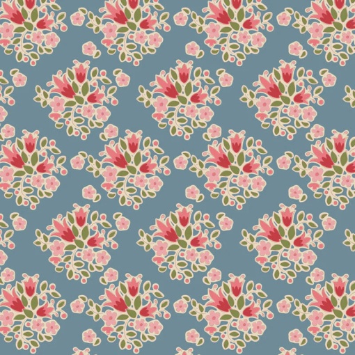 Tecido TILDA Creating Memories Lulu Blue 1x1,10m