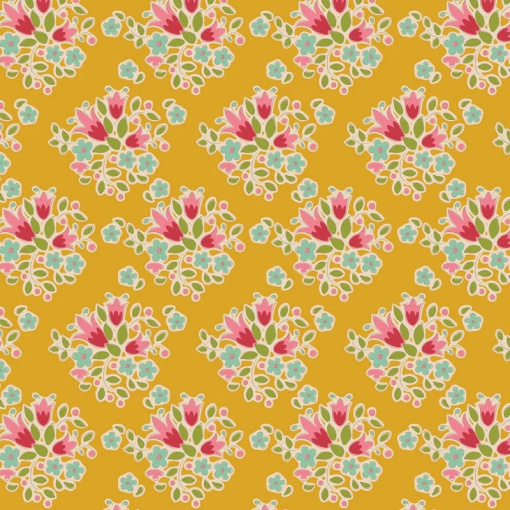 Tecido TILDA Creating Memories Lulu Yellow 1x1,10m