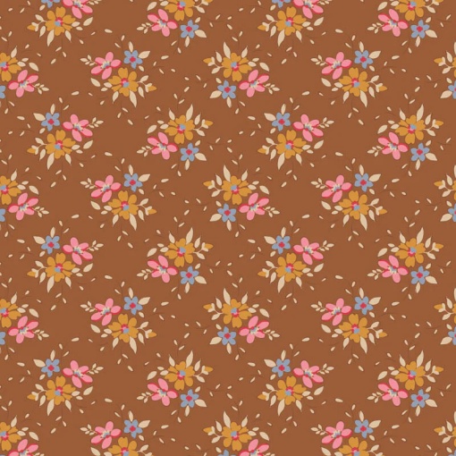 Tecido TILDA Creating Memories Frida Brown 1x1,10m
