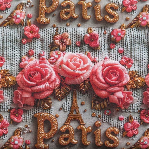 Tecido Paris 3D Rosas 1x1,50m