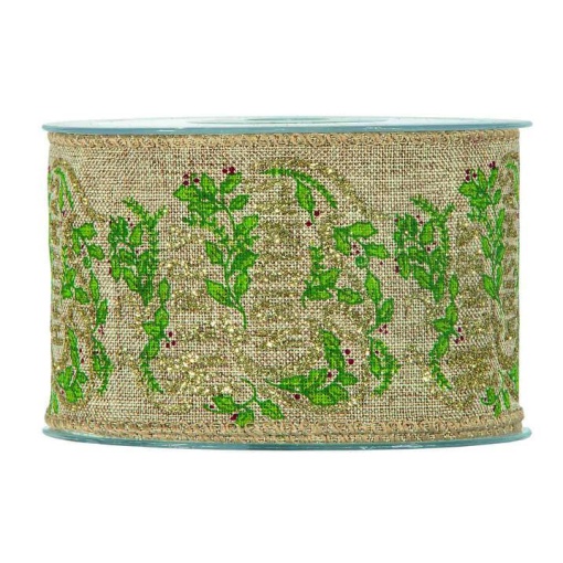 Fita de Tecido MP Xmas Cotton 63mmx10m Azevinho Natural 00
