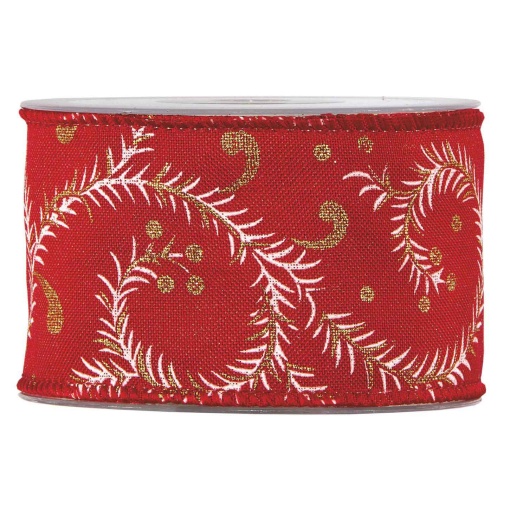 Fita de Tecido MP Red Xmas 63mmx10m Azevinho Vermelho 08