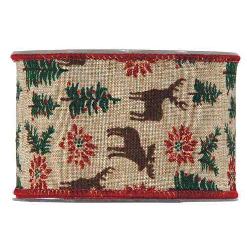 Fita de Tecido MP Xmas Stars 63mmx10m Veados e Árvores