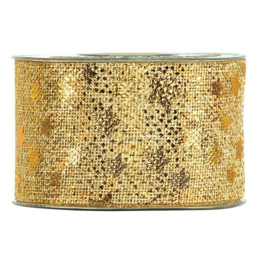 Fita de Rede MP Gold Snow 63mmx20m Estrelas Dourado