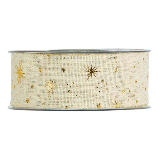 Fita de Rede MP Gold Snow 40mmx20m Estrelas Branco