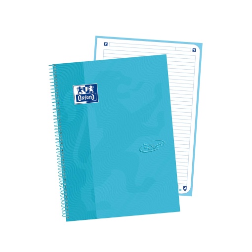 Caderno A4 capa dura espiral OXFORD Touch Europeanbook 1 pautado 80 folhas 90g cores pastel sortido