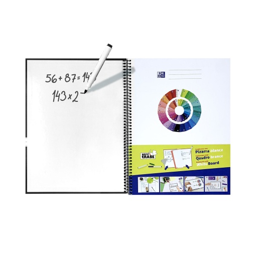 Caderno A4 capa dura espiral OXFORD Touch Europeanbook 1 pautado 80 folhas 90g cores pastel sortido