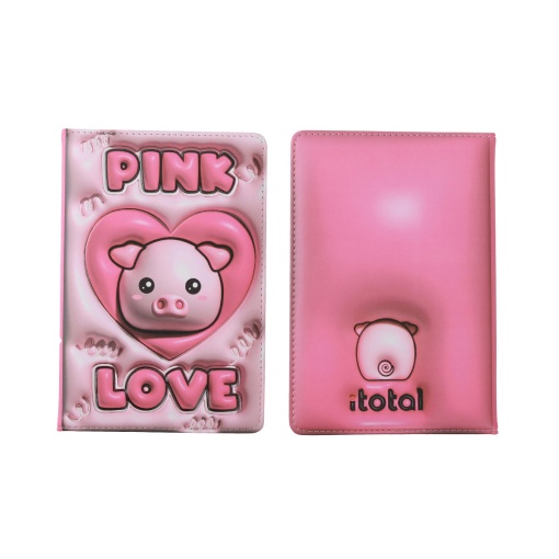Caderno A5 I-TOTAL Piggy 3D Liso 96 folhas
