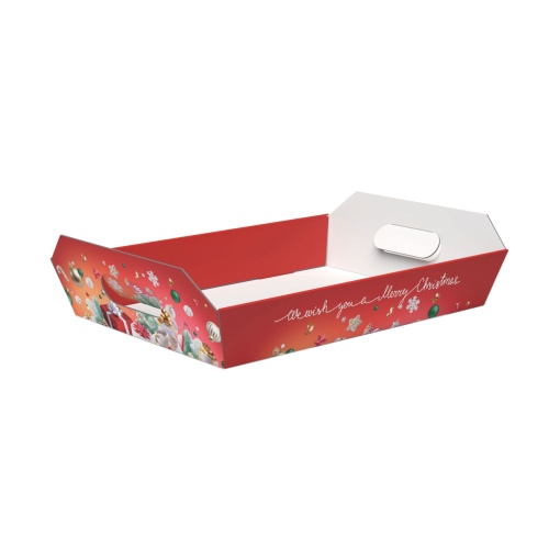 CABAZ EM CARTAO CHRISTMAS PARTY 31X24,5X6CM COM PEGA 1510M/V116
