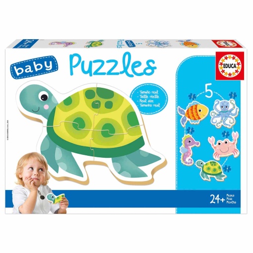 Puzzle EDUCA Baby 5x3-5 peças Animais Aquáticos