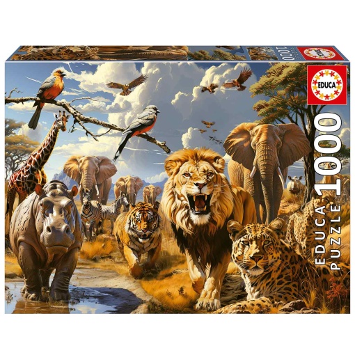 Puzzle EDUCA 1000 peças Animais Selvagens
