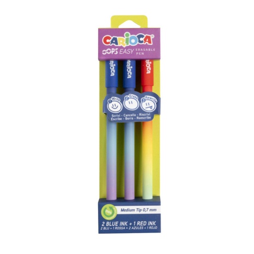 Esferográfica Apagável CARIOCA OOPS Easy 2 Cores 3 unidades