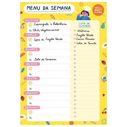 Bloco Menu Semanal The HAPPY GANG