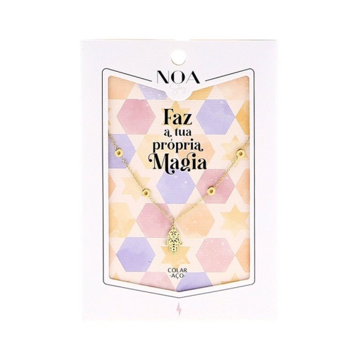 Colar de aço dourado NOA Story "Faz a tua própria magia"
