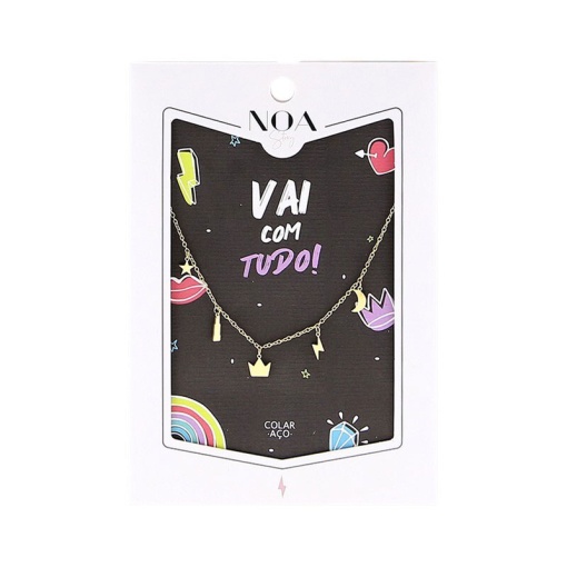 Colar de aço dourado NOA Story Girl Power "Vai com tudo"