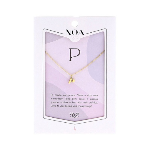 Colar de aço dourado NOA Story letra "P"