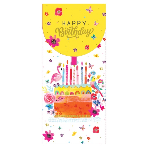 Postal de presente tipo Money Card PICTURA HAPPY Birthday bolo 22689