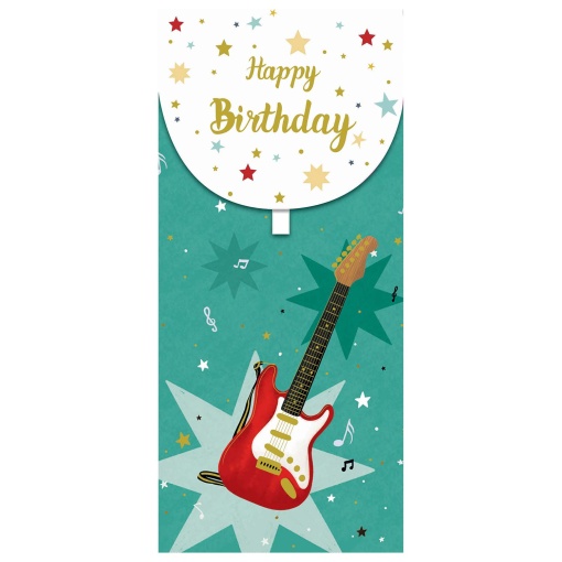 Postal de Presente Tipo Money Card PICTURA HAPPY Birthday Guitarra Eléctrica