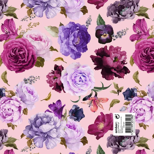 Papel de Embrulho AMBAR Clássico 70x100cm Rose Garden