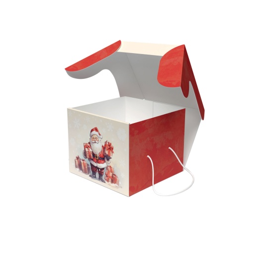 CAIXA DE CARTAO CABAZ SANTA CLAUS 22X21X18CM COM PEGA CFQS/V117