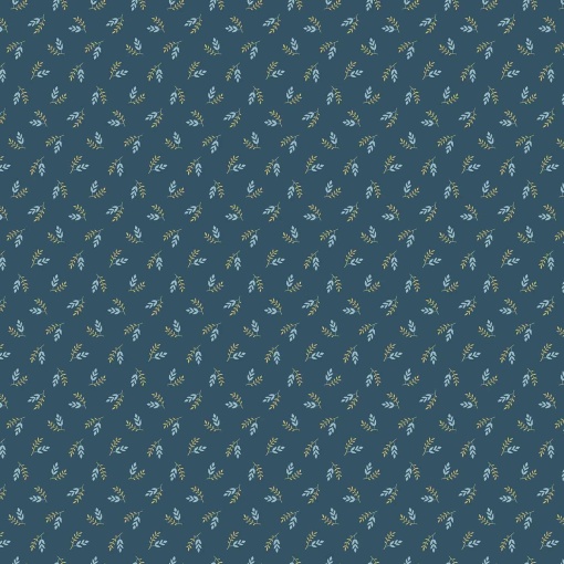 Tecido MAKOWER Beach House by Laundry ramos azul escuro 1x1,12m 1175/b