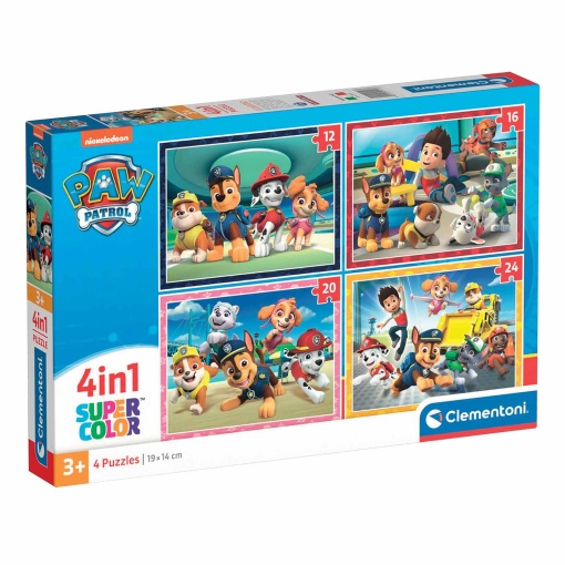 Puzzle CLEMENTONI 12-16-20-24 peças Progressivo Patrulha Pata