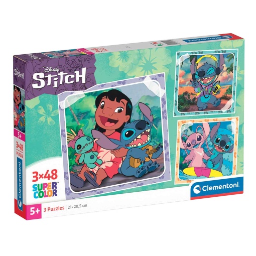 Puzzle CLEMENTONI 3x48 peças DISNEY Stitch