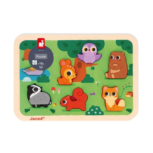 Puzzle de Madeira JANOD 7 peças A Floresta