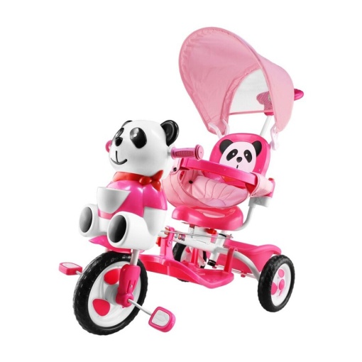 Triciclo Panda com Capota Rosa