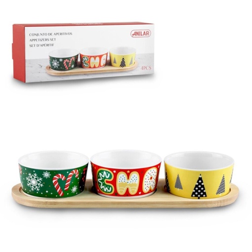 Conjunto Aperitivos NATAL 4 Peças ANILAR