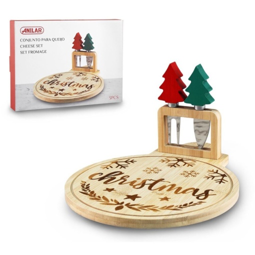 Conjunto Tábua de Queijos NATAL 3 Peças Sortido ANILAR