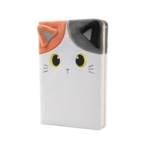 Caderno de Pelúcia A5 I-TOTAL Gato Laranja Pontilhado 96 folhas