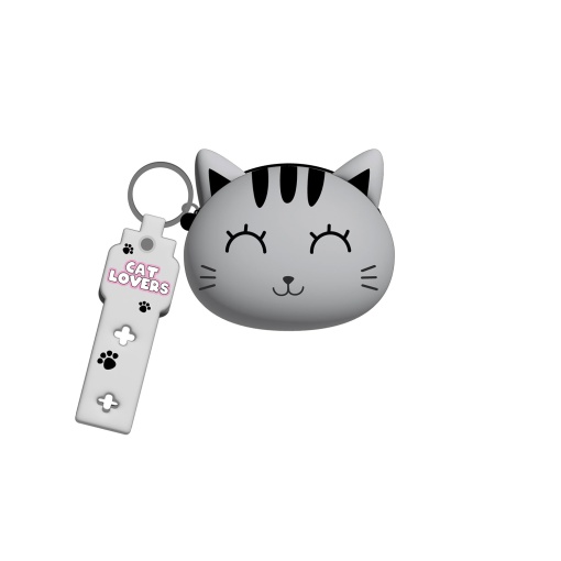 Porta-moedas de Silicone I-TOTAL Gato Cinza