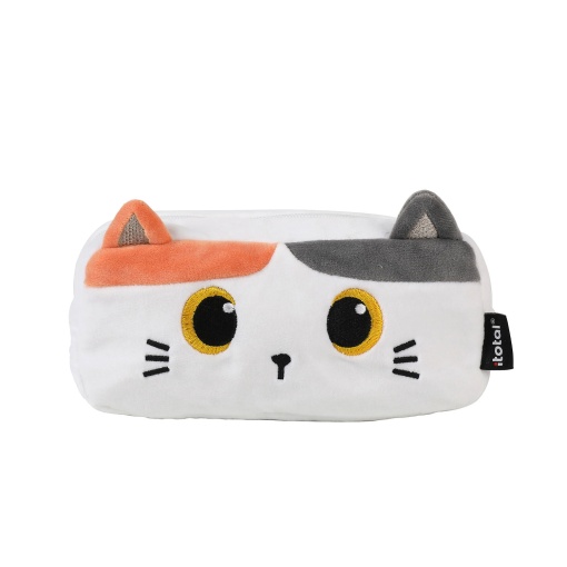 Estojo Escolar de Pelúcia I-TOTAL Gato Laranja