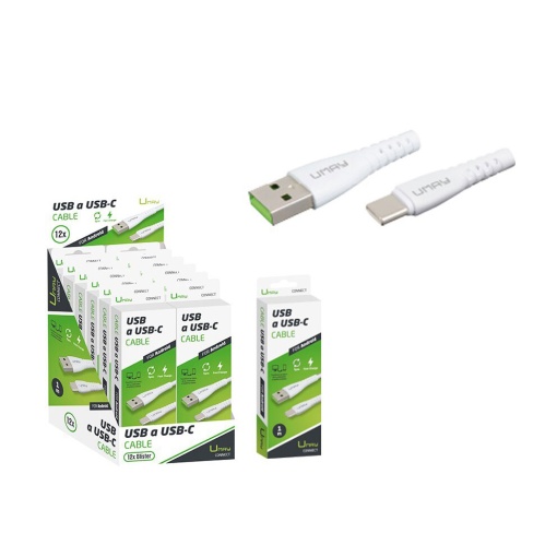 Cabo USB Type-C UMAY 1 m Alta Velocidade de Carregamento Branco