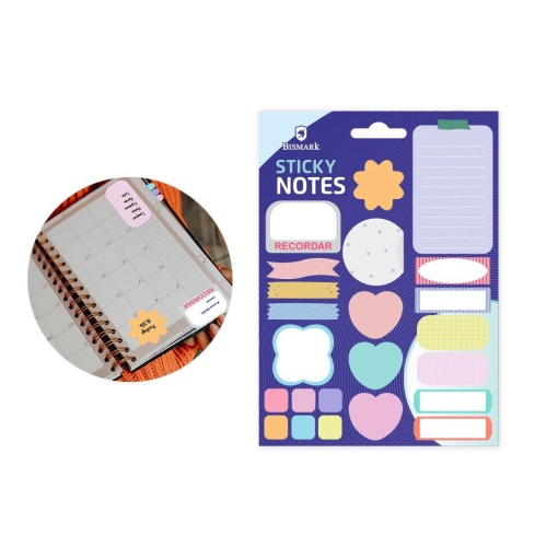Conjunto de Blocos de Notas Aderentes 15 folhas 23 unidades BISMARK