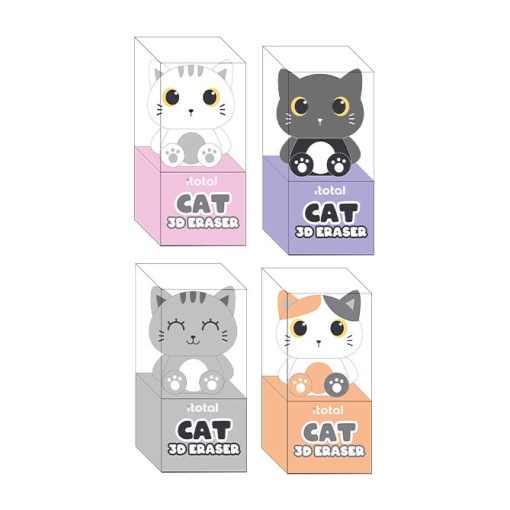 Borracha 3D I-TOTAL Cat Lovers Sortido