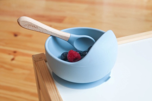 Taça de Silicone com Base Aderente + Colher Cáqui INAIÊ