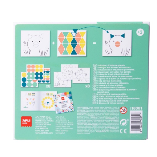 Stickers geométricos - animais APLI Kids