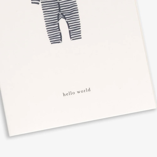 Postal KARTOTEK Babygrow Navy "Hello World"