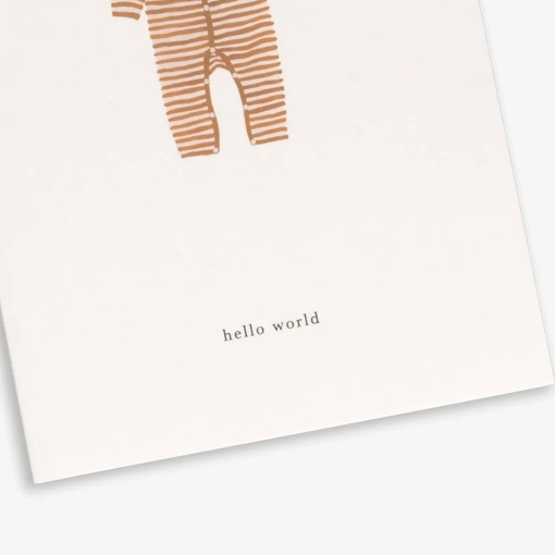 Postal KARTOTEK Babygrow Ocre "Hello World"
