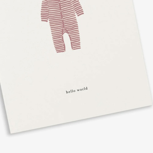 Postal KARTOTEK Babygrow Blush "Hello World"