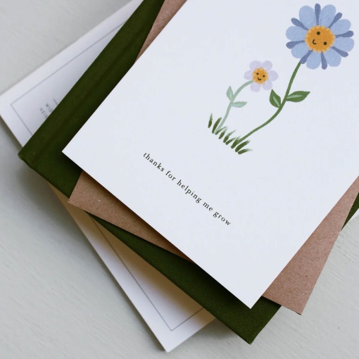 Postal KARTOTEK Two Flowers "Thanks For Helping Me Grow"