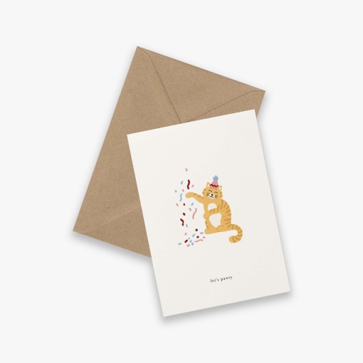 Postal KARTOTEK Celebration CAT "Let's Pawty"